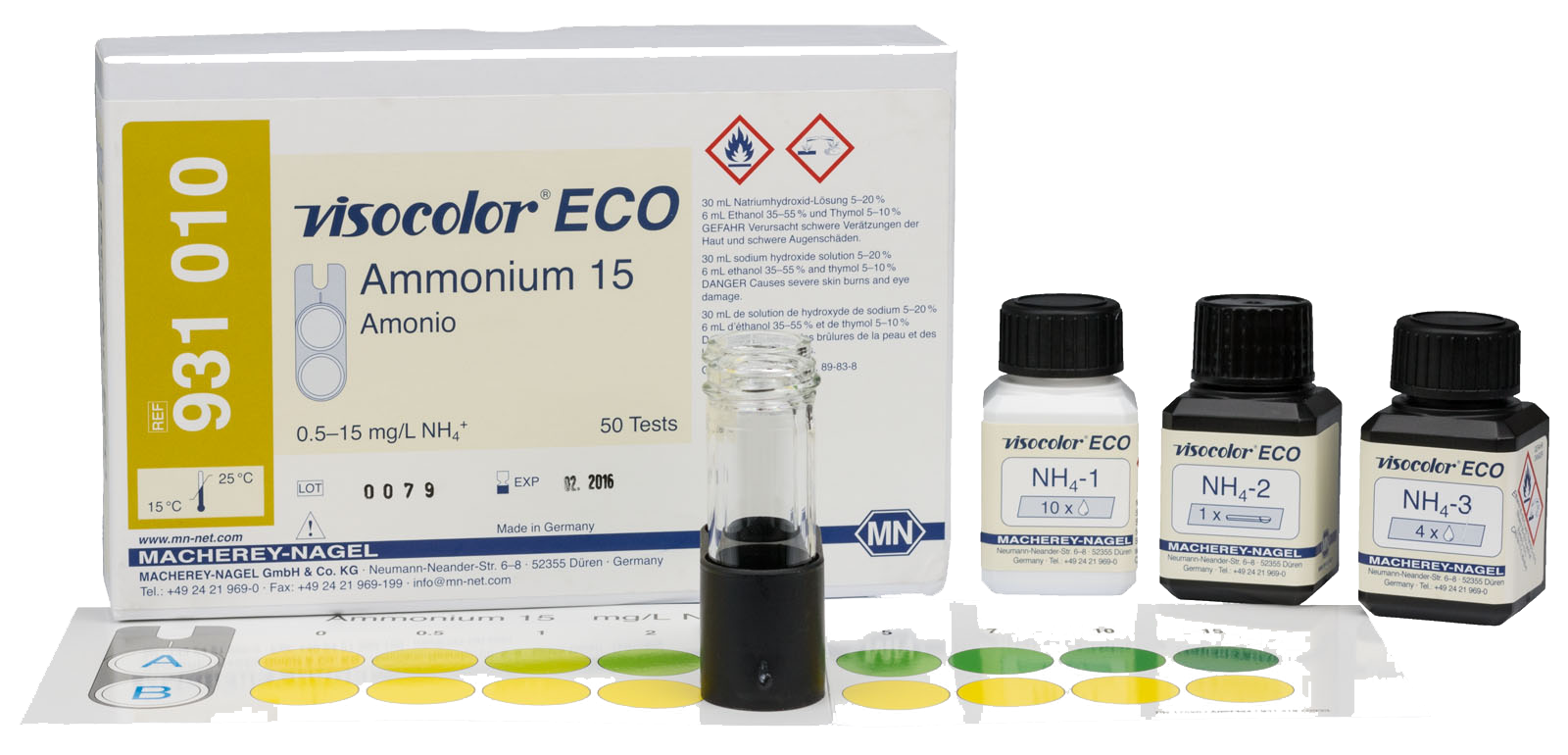 Test Amoniu 15 NH4+ VISOCOLOR ECO