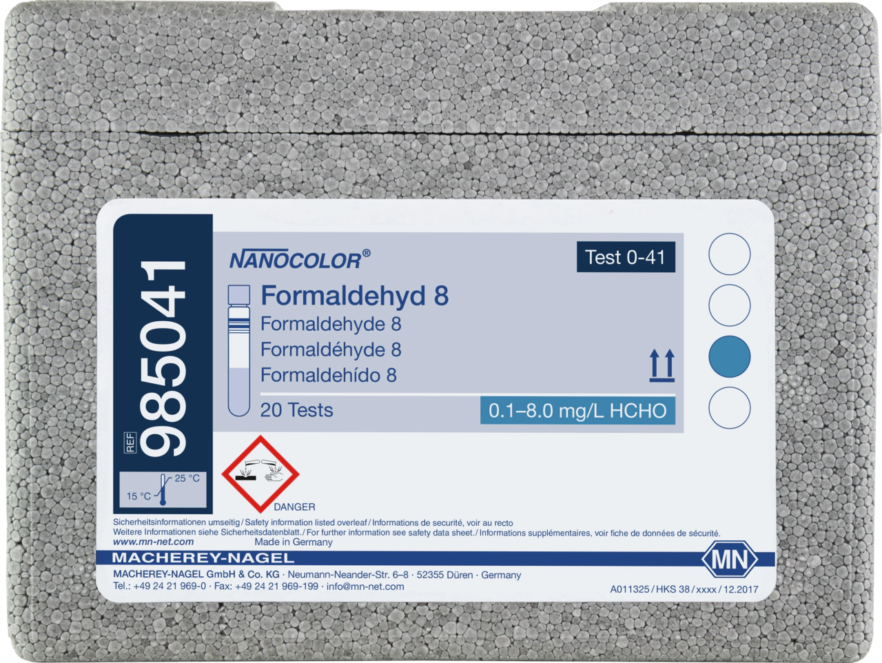 Kit NANOCOLOR Formaldehyde 8 pentru determinarea formaldehidei, REF 985041