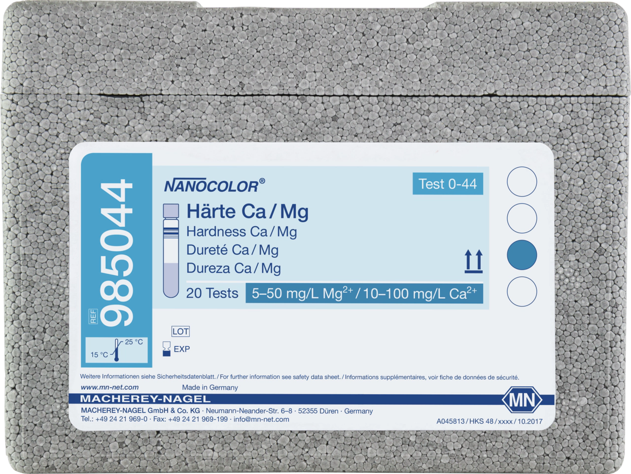 Kit NANOCOLOR Hardness Ca/Mg pentru determinarea calciului, magneziului și durității totale, REF 985044